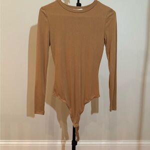 Elodie Long Sleeve Camel/Tan Bodysuit